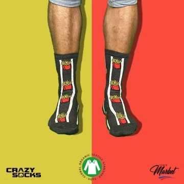 Calcetines CRAZY SOCKS de algodón orgánico para la alimentación (Calcetines de fantasía) Crazy Socks chez FrenchMarket