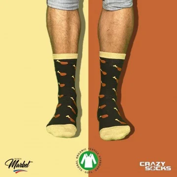 Calcetines CRAZY SOCKS de algodón orgánico para la alimentación (Calcetines de fantasía) Crazy Socks chez FrenchMarket