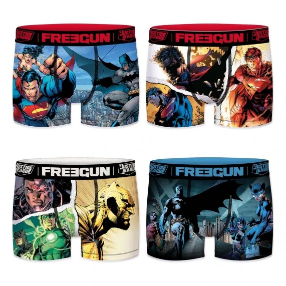 4er-Set DC Comics Justice League Boxershorts für Männer (Boxershorts für Männer) Freegun auf FrenchMarket